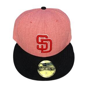 MLB SAN DIEGO PADRES Hat Cap NEW ERA 59Fifty Pink & Black Size 7 1/4